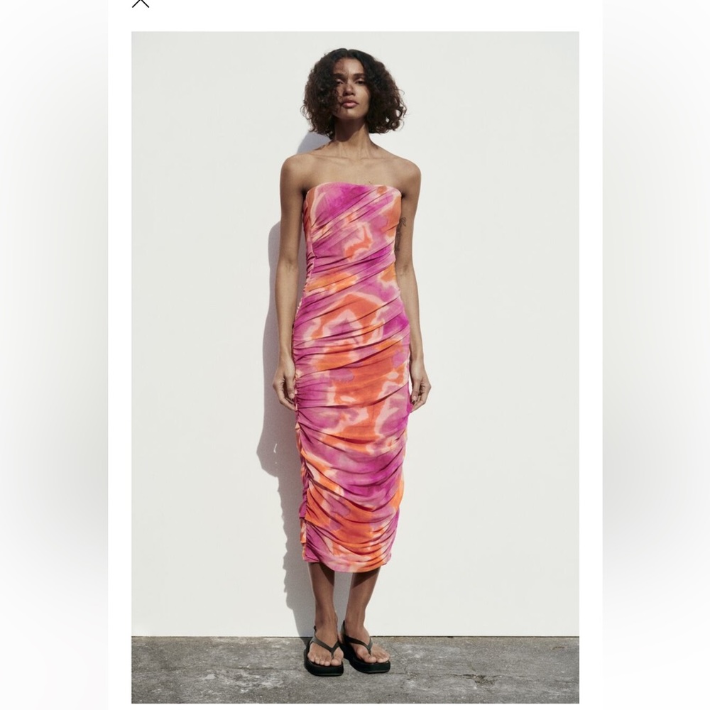 Zara tulle midi dress size S